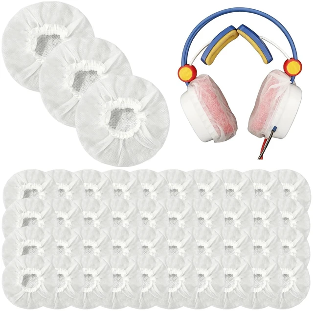Main image of 1000 Pack Disposable Headphone Covers White Non-Woven Headset Ear Covers Sweat Proof Sanitary Earphone Cushion Protectors for Over-Ear Headphones (8-11cm) Gym Salon Call Center School Office