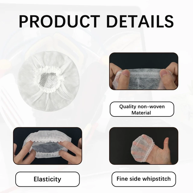 Alt view image 3 of 5 - 1000 Pack Disposable Headphone Covers White Non-Woven Headset Ear Covers Sweat Proof Sanitary Earphone Cushion Protectors for Over-Ear Headphones (8-11cm) Gym Salon Call Center School Office
