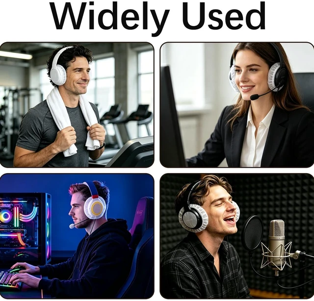 Alt view image 5 of 5 - 1000 Pack Disposable Headphone Covers White Non-Woven Headset Ear Covers Sweat Proof Sanitary Earphone Cushion Protectors for Over-Ear Headphones (8-11cm) Gym Salon Call Center School Office