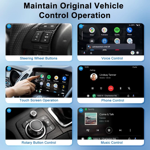 Alt view image 3 of 5 - Uniytriox Android Auto Wireless Adapter, Android Auto Dongle with 5GHz WiFi, Supports Online Update, for OEM Wired Android Auto Model, Wireless Carplay Compatible with Android 11 and Abo