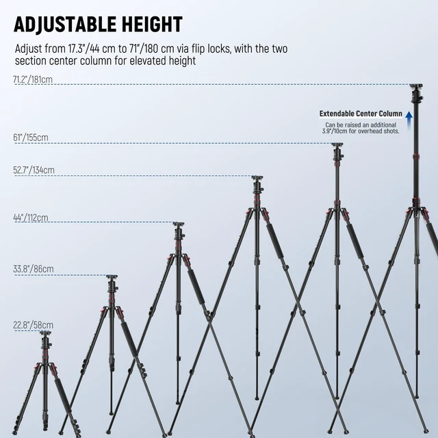 Alt view image 3 of 5 - NEEWER Basics Camera Tripod Monopod, 71" Aluminum Heavy Duty Portable Travel DSLR Cell Phone Stand with 360 Ball Head Cellphone Holder Mount Compatible with iPhone for Filming Video Recording, TP15
