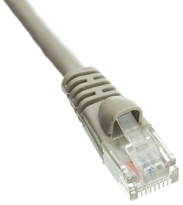 Main image of QualConnect Cat5e Gray Ethernet Patch Cable, Snagless/Molded Boot, 100 ft