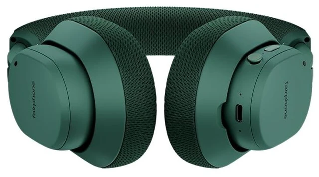 Alt view image 5 of 5 - Fairphone Fairbuds XL Forest Green Over-Ear Wireless Headphones with Active Noise Cancelling, aptX-HD 24-bit Audio, 30 H Battery, IP54 Weatherproof, Replaceable Parts