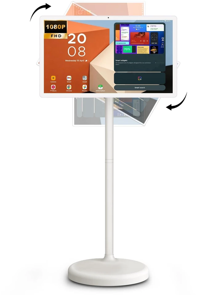 Main image of GFF Smart Portable TV, Touch Screen on Wheels, EDLA Certified, 1080P,22inch