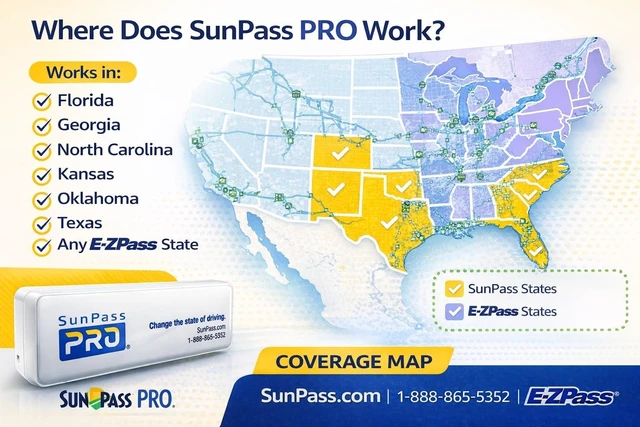 Alt view image 3 of 5 - SunPass PRO Portable Toll Transponder Prepaid Toll Pass for Florida & 21 States ^^ Works with E-ZPass ^^ Easy Install ^^ No Monthly Fees ^^ Travel Smart Across USA