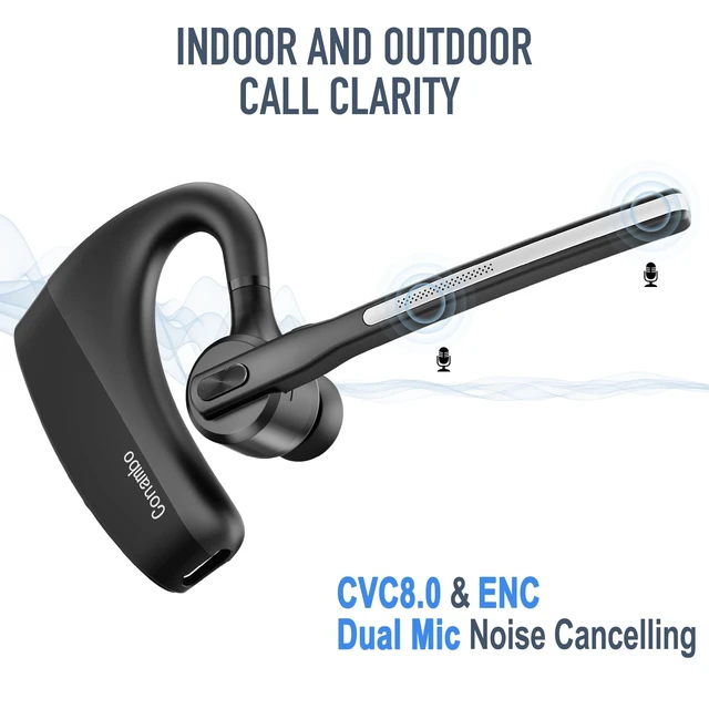 Alt view image 3 of 5 - Conambo Bluetooth Headset 5.2 with CVC8.0 Dual Mic Noise Cancelling Bluetooth Earpiece 16Hrs Talktime Wireless Headset for Truck Driver iPhone Android Cell Phones