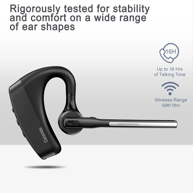 Alt view image 5 of 5 - Conambo Bluetooth Headset 5.2 with CVC8.0 Dual Mic Noise Cancelling Bluetooth Earpiece 16Hrs Talktime Wireless Headset for Truck Driver iPhone Android Cell Phones