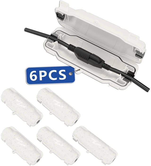 Main image of cismorvex 6 Pack Outdoor Extension Cord Safety Cover, Waterproof, White