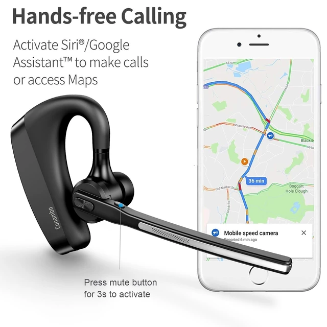 Alt view image 4 of 5 - Conambo Bluetooth Headset 5.2 with CVC8.0 Dual Mic Noise Cancelling Bluetooth Earpiece 16Hrs Talktime Wireless Headset for Truck Driver iPhone Android Cell Phones
