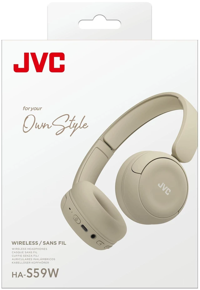 Alt view image 5 of 5 - JVC Wireless Headphones with 50H Battery Life, Soft Cushions, Foldable Design, Bluetooth 5.3, Multipoint Connection, App EQ, Built-in Mic Matte Beige - HAS59WC