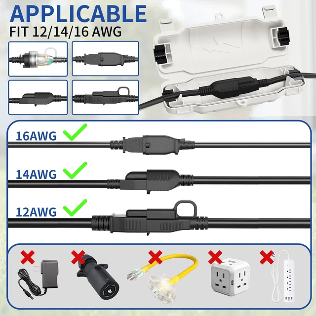 Alt view image 3 of 5 - cismorvex 6 Pack Outdoor Extension Cord Safety Cover, Waterproof, White