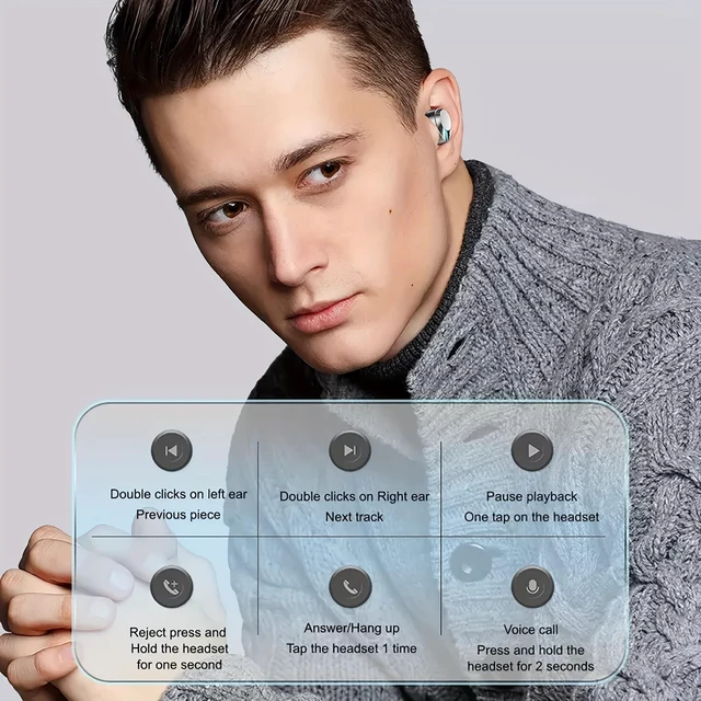 Alt view image 5 of 5 - CGWSHZGD Wireless Earbuds Bluetooth 5.4, 25H Total Playtime with LED Display Case, Deep Bass Stereo, Touch Control, IPX5 Waterproof Earbuds Compatible with iOS and Android