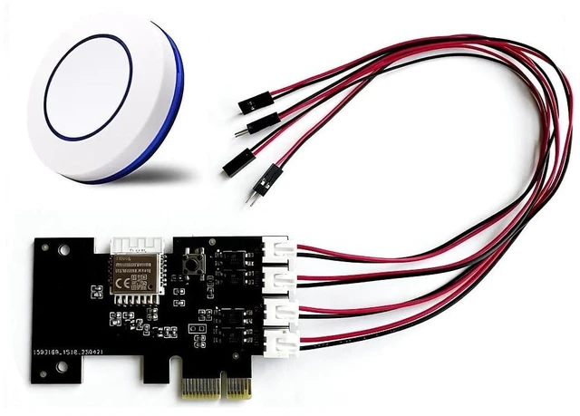 Main image of MHCOZY Smart External PC Power Button, WiFi Wireless Remote Switch, PCIe Card for Computer Motherboard, On/Off/Reset, Compatible with Alexa