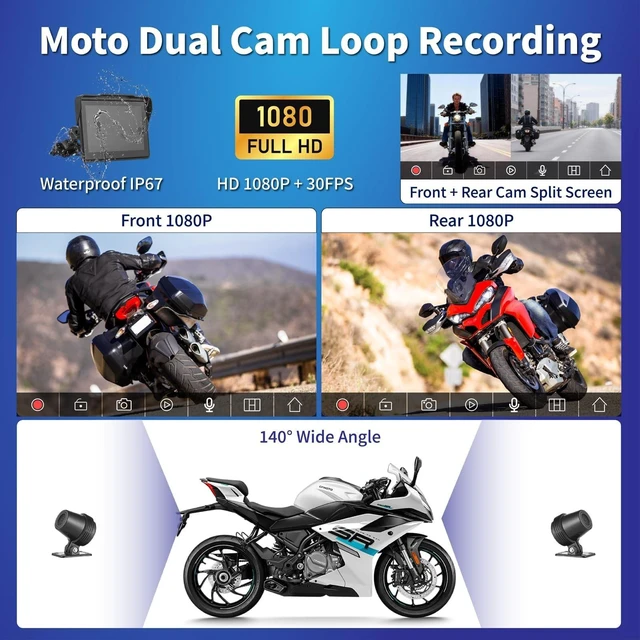Alt view image 3 of 5 - Motorcycle CarPlay Screen 7", Waterproof GPS Display for Motorbike, Wireless CarPlay & Android Auto para Moto, Dual Bluetooth, Touchscreen, Music Sharing Siri (7" Wireless CarPlay) ((Dua