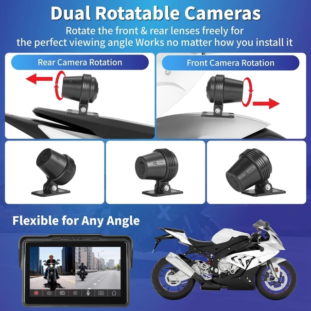 Alt view image 5 of 5 - Motorcycle CarPlay Screen 7", Waterproof GPS Display for Motorbike, Wireless CarPlay & Android Auto para Moto, Dual Bluetooth, Touchscreen, Music Sharing Siri (7" Wireless CarPlay) ((Dua