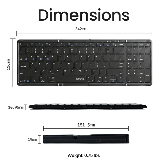 Alt view image 2 of 5 - STXND Foldable Keyboard and Mouse, Portable Keyboard for Laptop