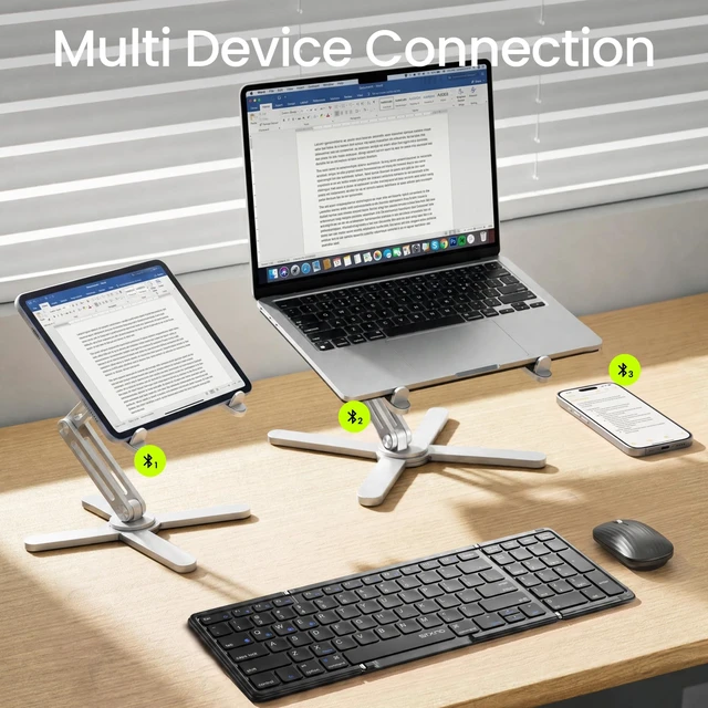 Alt view image 3 of 5 - STXND Foldable Keyboard and Mouse, Portable Keyboard for Laptop