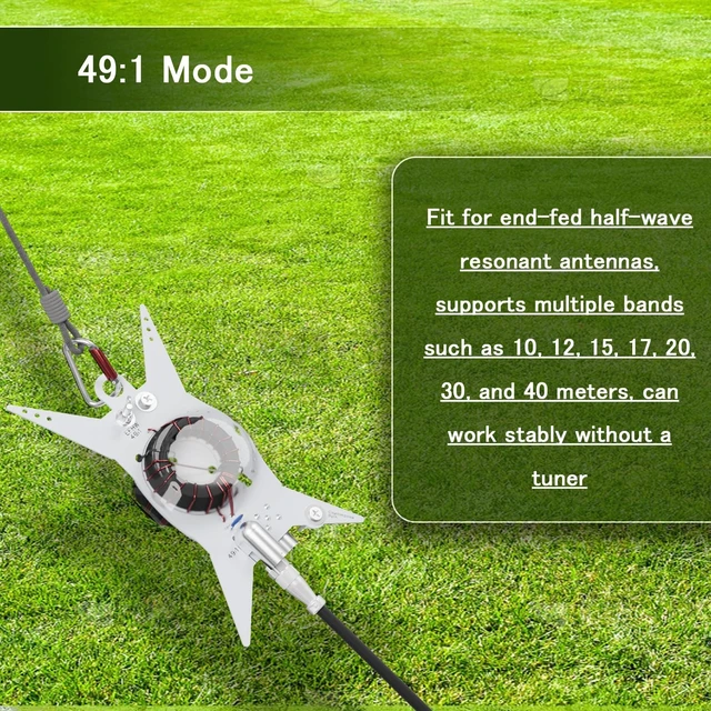 Alt view image 2 of 5 - End Fed Half Wave Antenna for Ham Radio, 49:1 & 9:1
