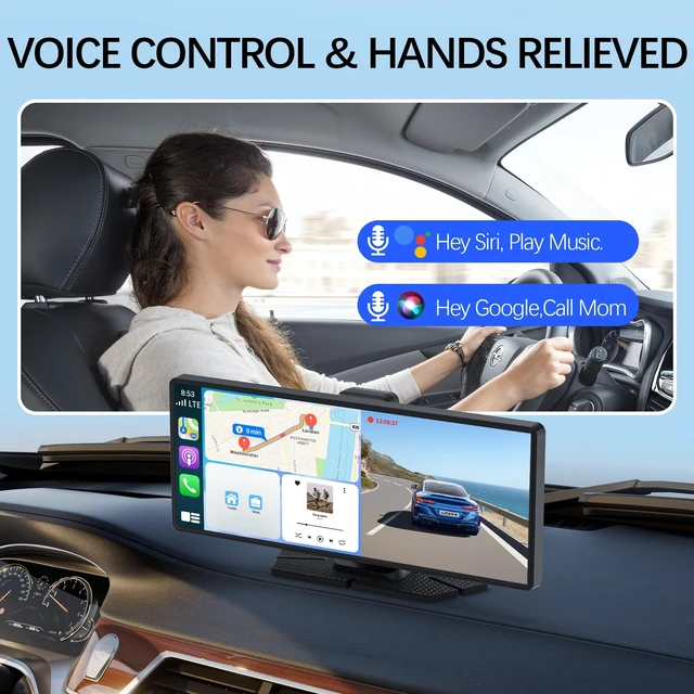 Alt view image 4 of 5 - Carplay Screen for Car Portable CarPlay & Android Auto 10.26" 4K 350 Rotation Dash Cam Carplay