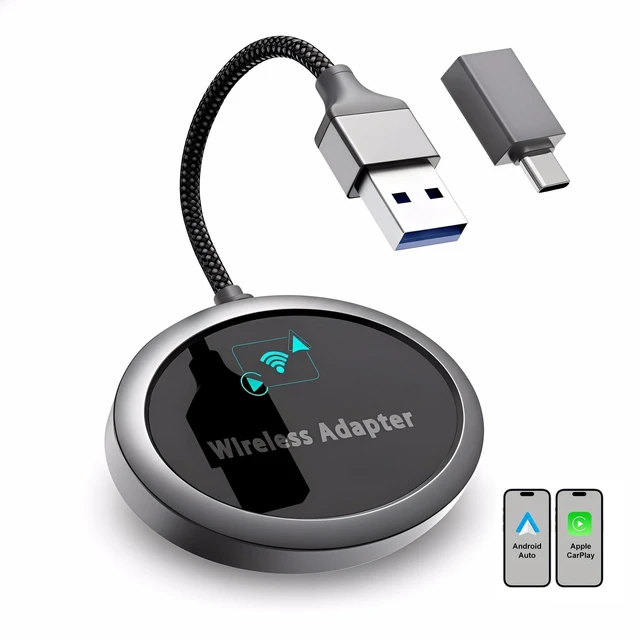 Main image of GPY 2-in-1 Wireless CarPlay Adapter 2026 for Apple & Android Auto Adapter