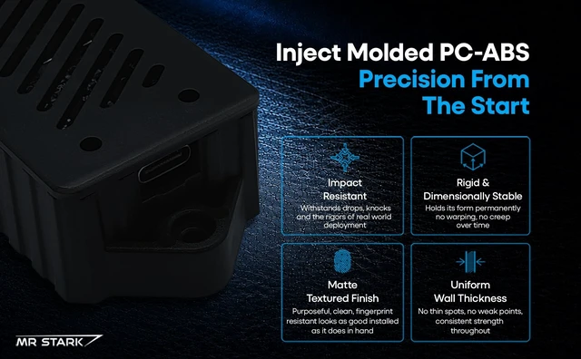 Alt view image 3 of 5 - Premium ESP32 Computer Case, 2-Pack, Inject Molded, Passthrough (Black)