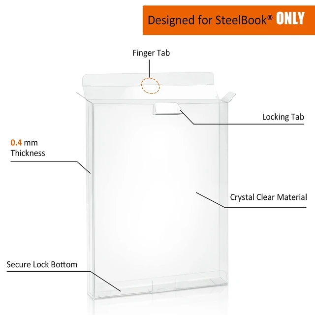 Alt view image 4 of 5 - tutata Steelbook Protector Case Protectors Blu-Ray Steelbook Slipcover, Suitable for 4K Steelbook Arrow Video & Criterion - 48 Packs