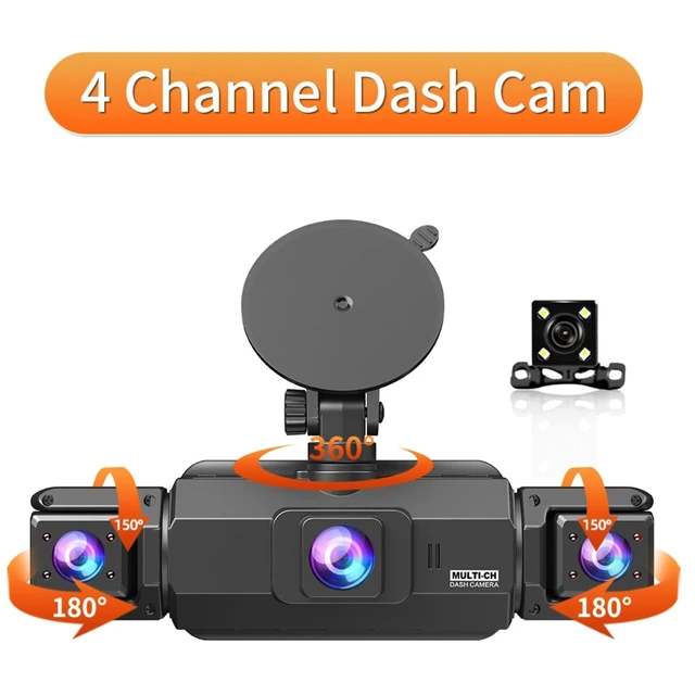Alt view image 2 of 5 - Dash Cam Front and Rear Wireless, 4 Channel Dash Camera for Cars, 4K Dash Cam with 5G WiFi, 64GB Card & Night Vision