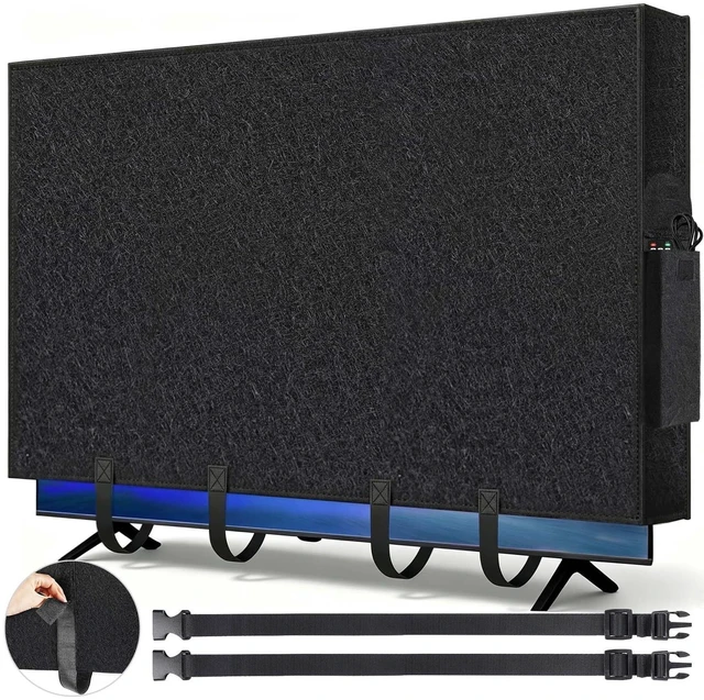 Main image of TV Cover for Moving 60"-65" TV, Anti-Scratch TV Screen Dust Cover, Felt Television Protector Cover with Bottom Strap and 2 Nylon Backpack Straps for Protection TV,Moving,Home Renovation,Pet Scratch