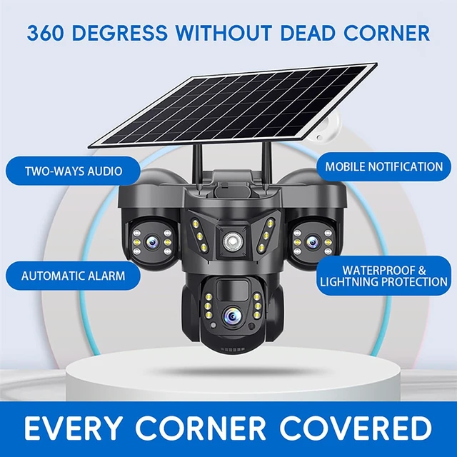 Alt view image 2 of 5 - HIFAM Solar Security Camera with 3 Lenses