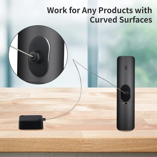 Alt view image 2 of 5 - Anjetan 5 Pack Retractable Security Cable Locks, Remote Control Anti-Lost, Adjustable 39-Inch Steel Cable, Self-Adhesive, For Remotes, Speakers, Microphones
