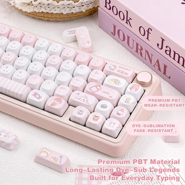 Alt view image 5 of 5 - KEYFLICK PBT Wishing Bottle Pink Keycaps Cute MOA Key Cap MX Switch
