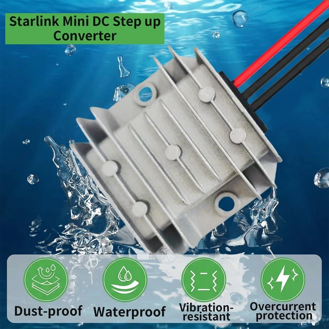 Alt view image 4 of 5 - HIITIO Starlink Mini 12V/24V to 30V Step Up Power Cable, DC Converter Adapter for Starlink Mini Router, 9V-28V Input to Stable 30V 105W Output, Waterproof Power Supply for RV, Van, Truck & Off-Grid