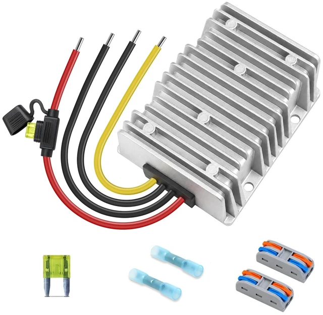 Main image of 36V 48V to 12V Converter 30A 360W DC-DC Step Down Voltage Regulator, Waterproof Golf Cart Voltage Reducer with Fuse, IP68 Buck Converter for Golf Cart, Forklift, RV, Marine