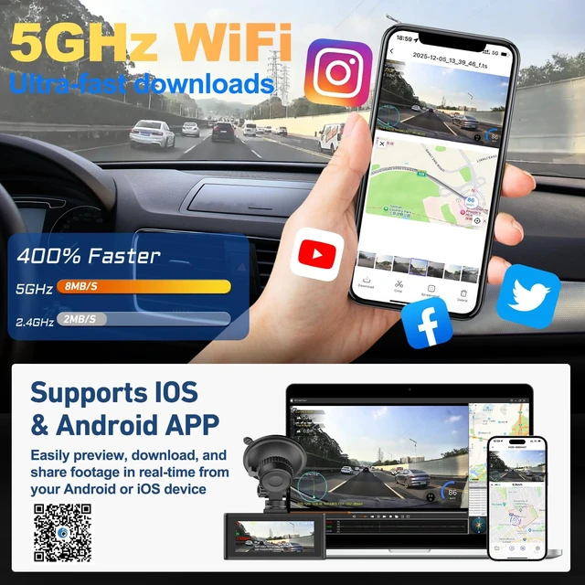 Alt view image 3 of 5 - 4K Dash Cam Front, 2160P Dash Camera for Cars, No SD Card