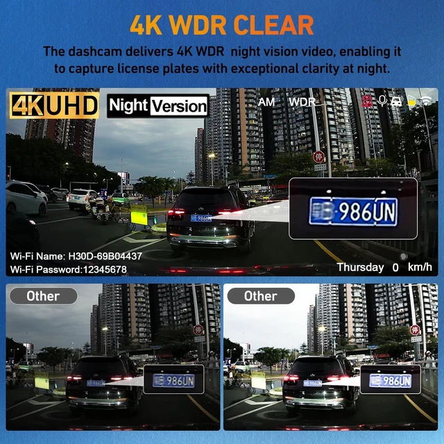 Alt view image 5 of 5 - 4K Dash Cam Front, 2160P Dash Camera for Cars, No SD Card