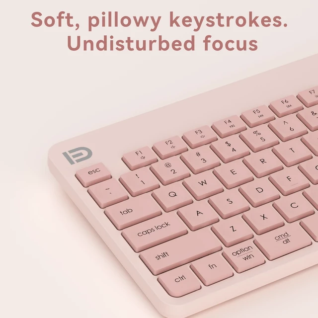 Alt view image 5 of 5 - MangoEra Compact Wireless Keyboard and Mouse Combo, 2.4G USB, Pink