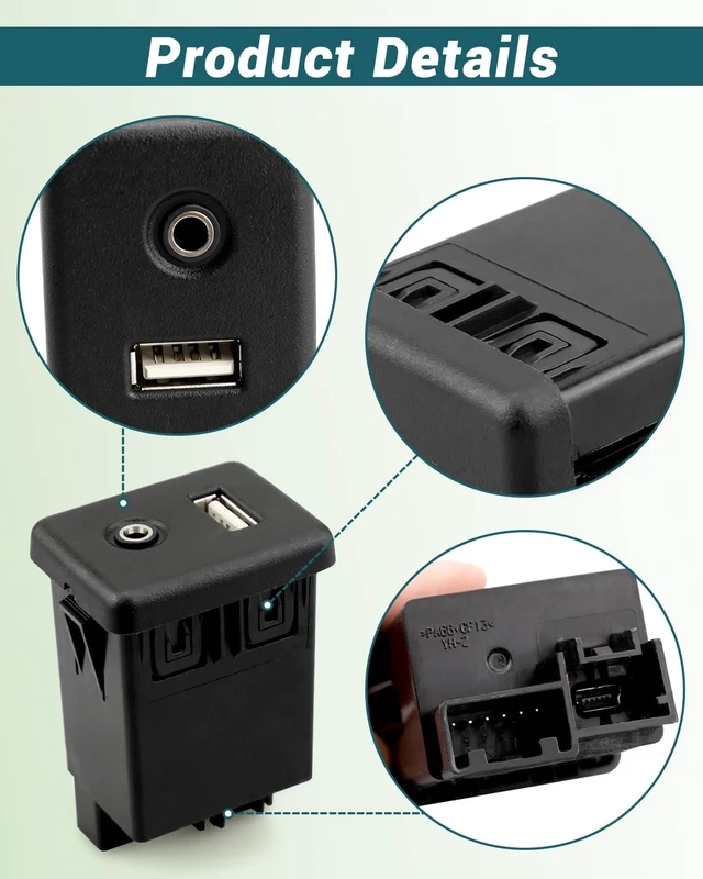 Alt view image 3 of 5 - Jet Black Audio Player and USB Receptacle Interface Module Fit for Chevrolet Cruze GMC Cadillac Buick Model Replace 84333024 with Installation Tools Without Cover