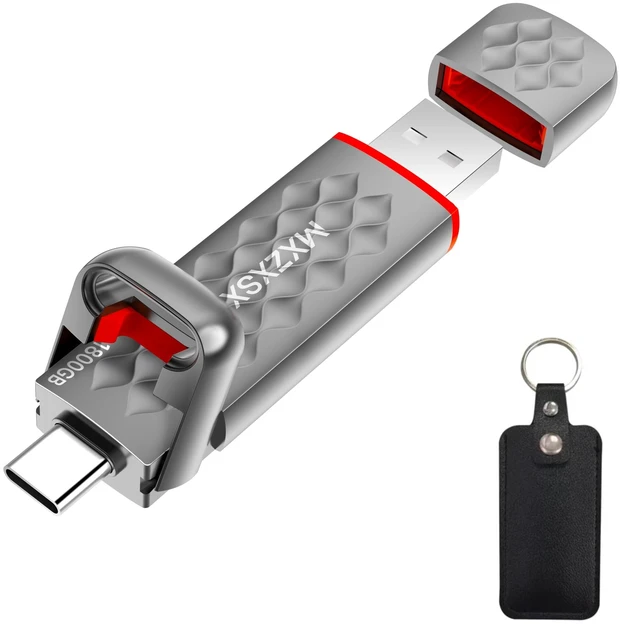 Main image of MXZXSX 1800GB External SSD Thumb Drive Up to 550MB/s USB Flash Drive,USB 3.2 + Type C, for iPhone 15/16/PS4/Android Phone/Tablet/Windows/Mac, Zinc Alloy Body