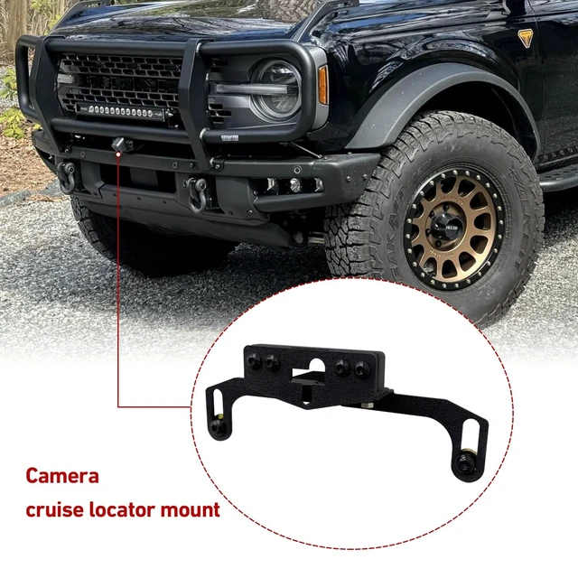 Alt view image 2 of 5 - TIOYAR Front Camera Relocation Bracket Compatible with 2021 2022 2023 2024 2025 Ford Bronco ^^ Corrects 360 View with Winch Bumper ^^ Adjustable for Different Setups