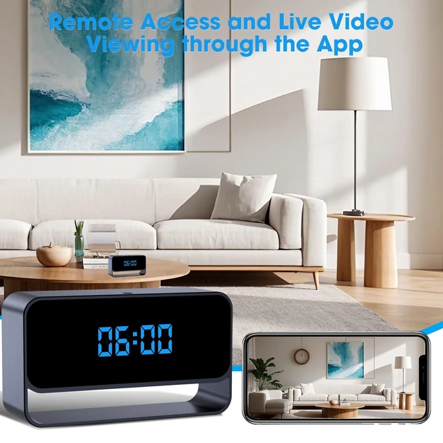 Alt view image 2 of 5 - LIBREFLY Full HD 1080P WiFi Hidden Camera Clock Wireless Spy Camera Mini Nanny Cam for Home Security - Night Vision