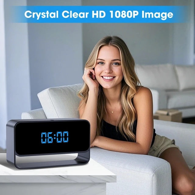 Alt view image 3 of 5 - LIBREFLY Full HD 1080P WiFi Hidden Camera Clock Wireless Spy Camera Mini Nanny Cam for Home Security - Night Vision
