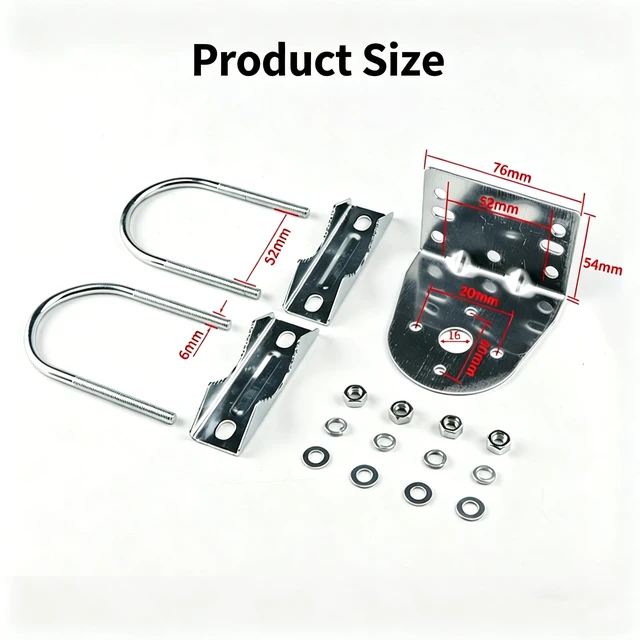Alt view image 3 of 5 - Antenna Mast Clamp with U-Bolts - Heavy Duty Steel Antenna Mount Bracket for Ham UHF VHF CB Cellular Trucker Antenna, N Female Connector, Attic & Outdoor Use
