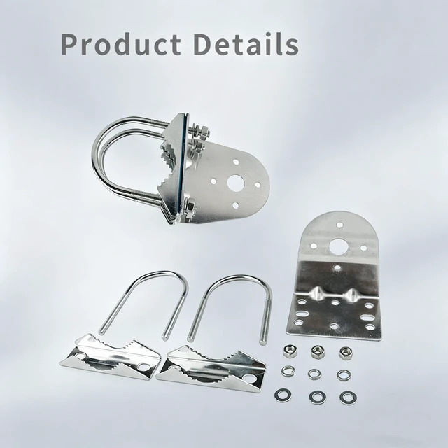 Alt view image 2 of 5 - Antenna Mast Clamp with U-Bolts - Heavy Duty Steel Antenna Mount Bracket for Ham UHF VHF CB Cellular Trucker Antenna, N Female Connector, Attic & Outdoor Use