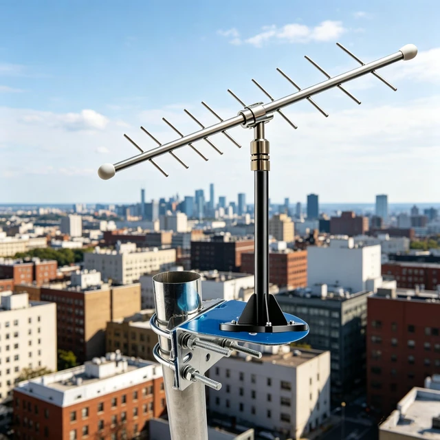 Alt view image 4 of 5 - Antenna Mast Clamp with U-Bolts - Heavy Duty Steel Antenna Mount Bracket for Ham UHF VHF CB Cellular Trucker Antenna, N Female Connector, Attic & Outdoor Use