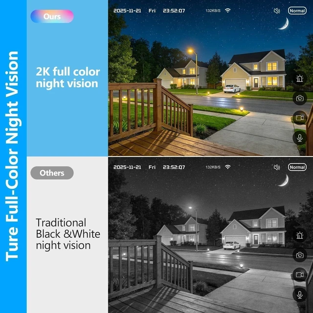 Alt view image 4 of 5 - HEDNIC 2K Window Security Camera, 2.4GHz & 5GHz WiFi Indoor Window Cameras for Home Security with Color Night Vision, AI Event Detection with Smart Search, No Drill Window Camera for Apartment (2Pcs)