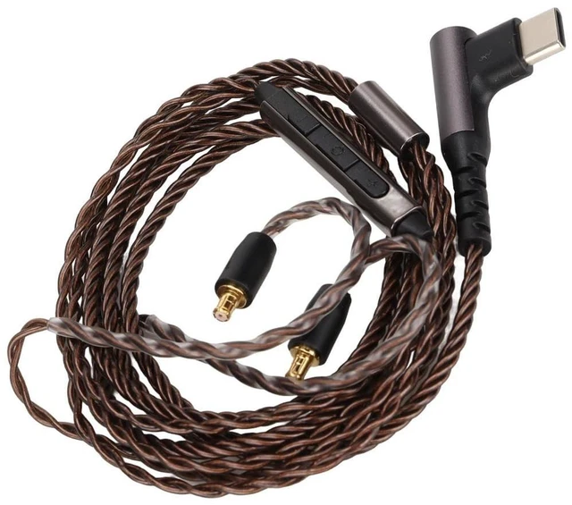 Main image of Anu Limen Upgrade Cable with Mic OFC Core Type C a2DC Connector Ear Hanging Weaved Headphone Cable Replace for ATH E50 E70 LS300 CKS1100 Sound Enhancement