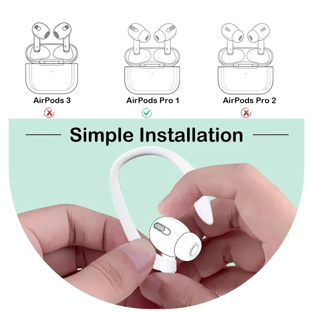 Alt view image 3 of 5 - Ear Hooks with OEM Left Replacement Earbuds A2084 for AirPods Pro 1 (1st Generation), Single Left Ear Side Only, Compatible with Original AirPods A2190 Charging Case