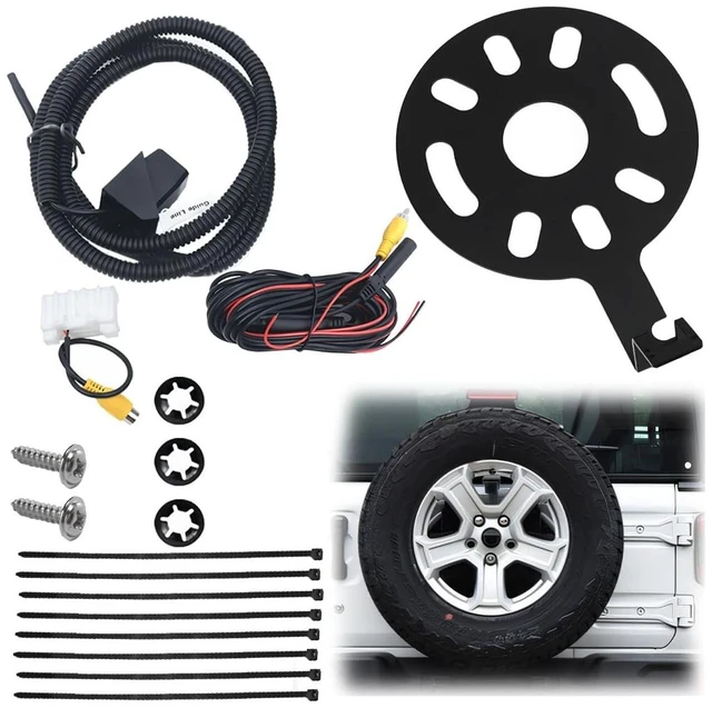 Main image of HZEL Car Spare Tire Backup Camera, Waterproof Auto Rear View Reverse Camera with Wire Adapter, Vehicle Accessories, Compatible with 2007-2018 Wrangler 2009-2015 Patriot 2007-2014 Freedom