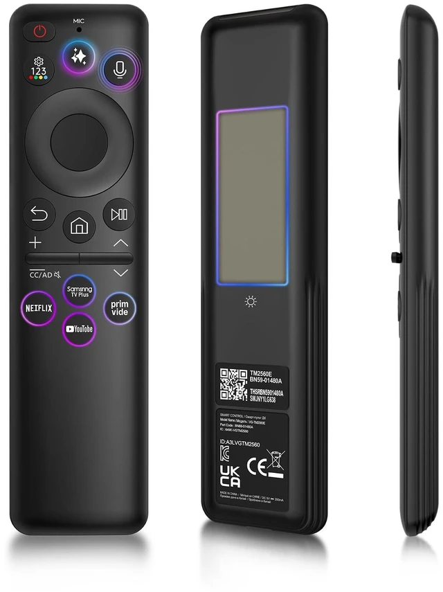 Main image of New BN59-01480A Solar Voice Remote for Samsung Smart TV, Rechargeable Replacement for 2019-2026 Samsung Remote Control, Fast Charging, Solarcell, Free USB C Cable, Voice Search, Bluetooth