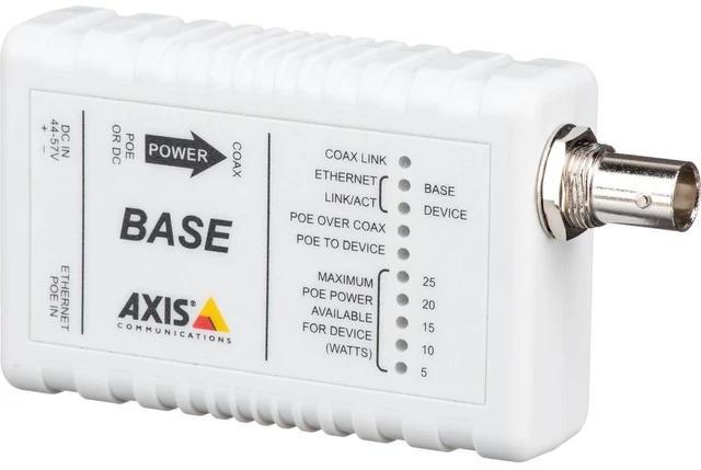 Main image of Axis Communications AXIS T8641 PoE+ Coaxial Converter Adapter Base 5028-411